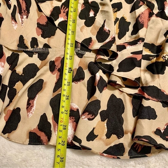 Sale! NEW Midi Skirt XXL Gold Satin Animal Print Black Pink White Ruffle BackZip - Picture 13 of 13